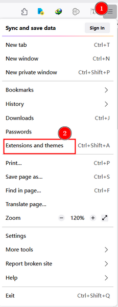 File:Firefox插件常规安装方法-直接在浏览器三横处点击找到 Extensions and themes.png