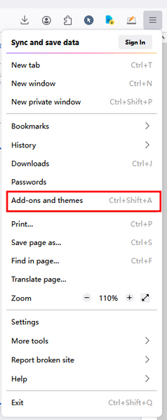 File:Firefox插件常规安装方法-直接在浏览器三横处点击找到 Add-ons and themes.png